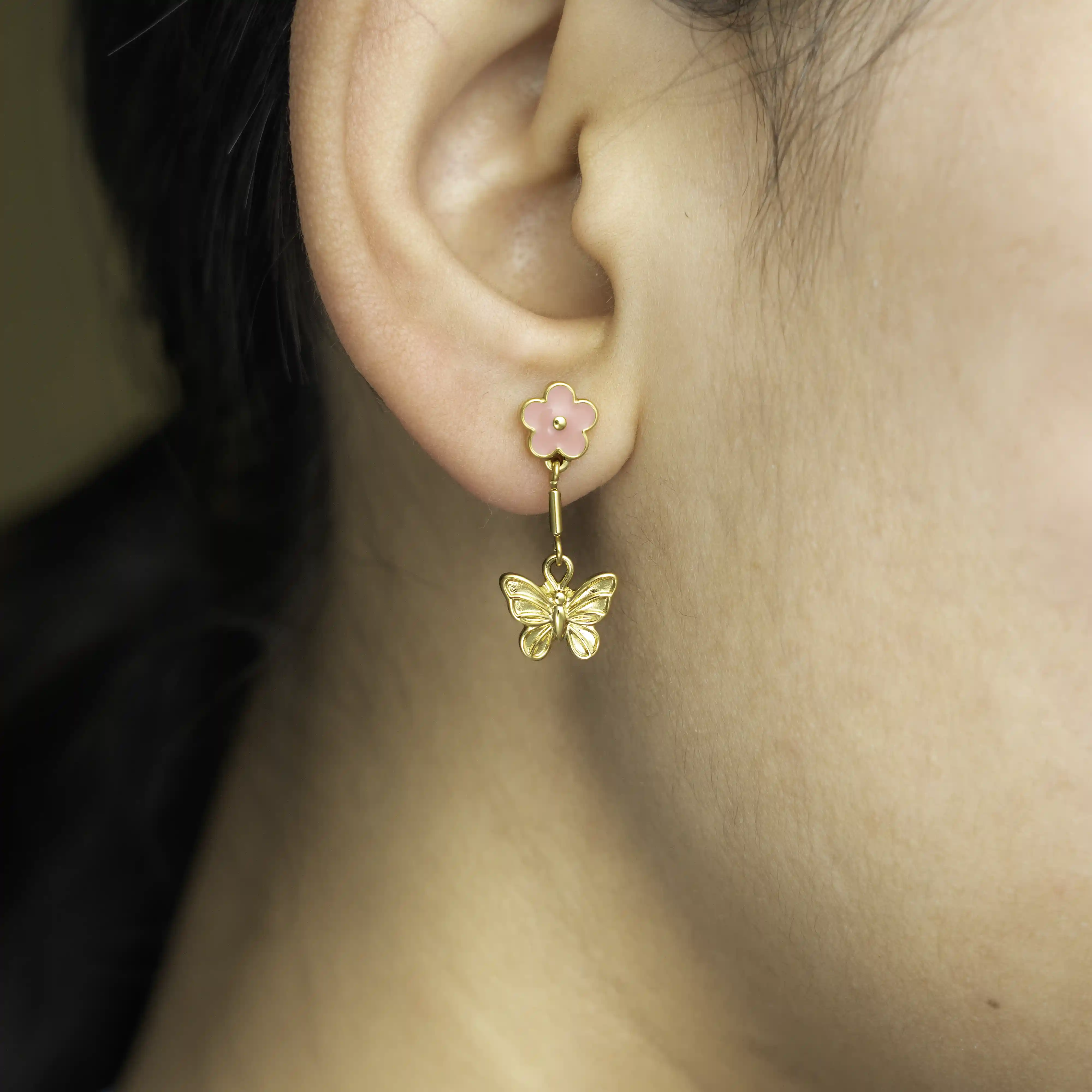 Butterfly Bloom Dangle Studs - Image 2