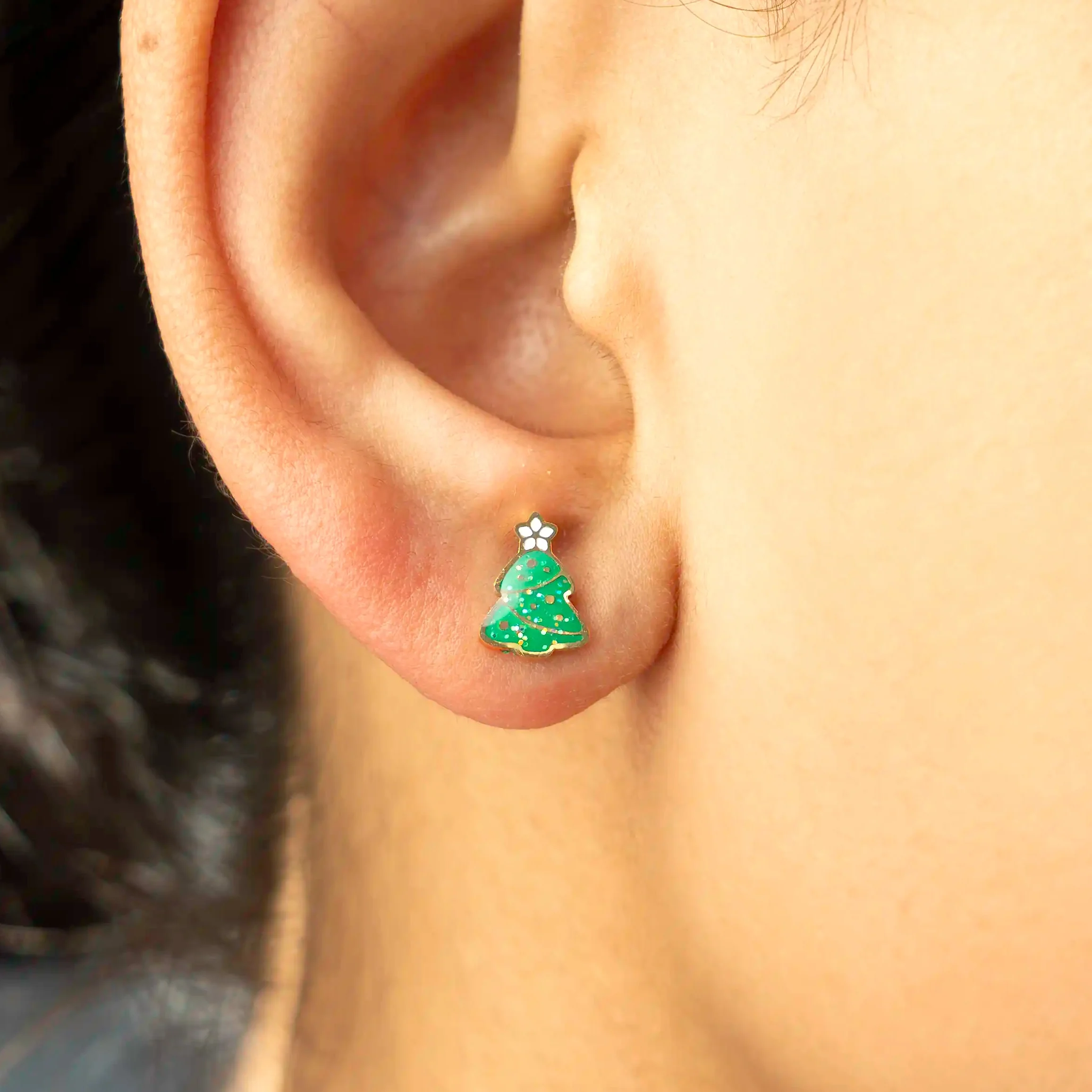 Christmas Tree Sparkle Studs - Image 2