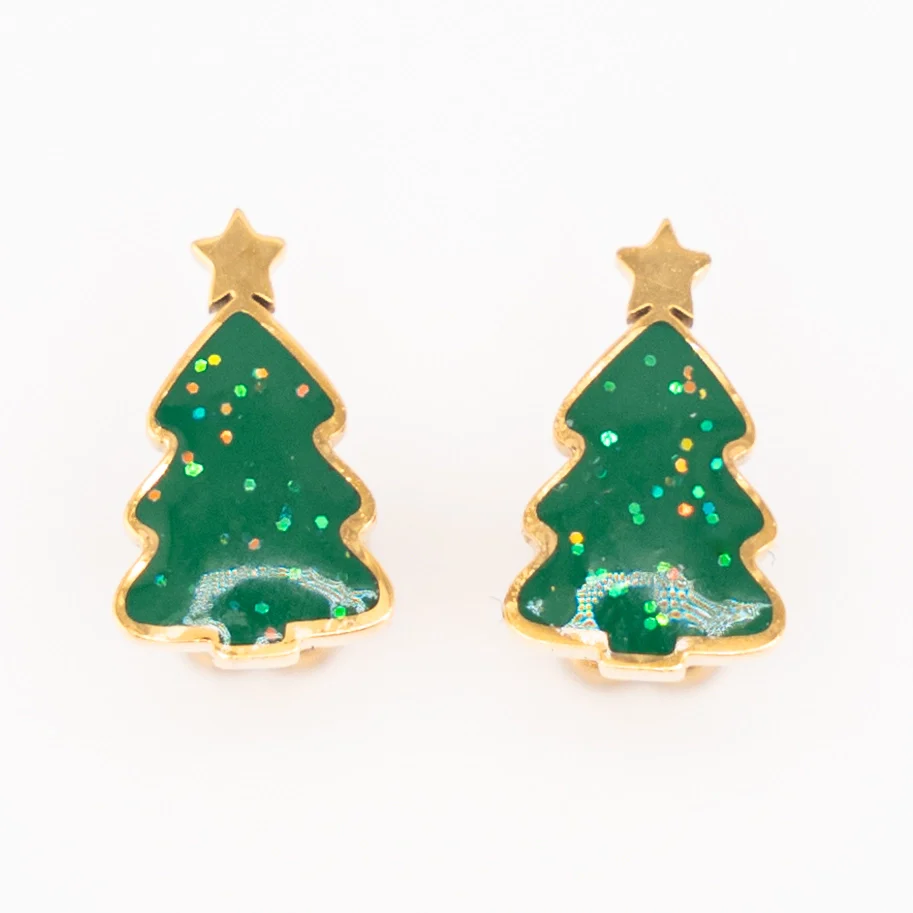 Christmas Tree Sparkle Studs with 9mm (Longer) Posts