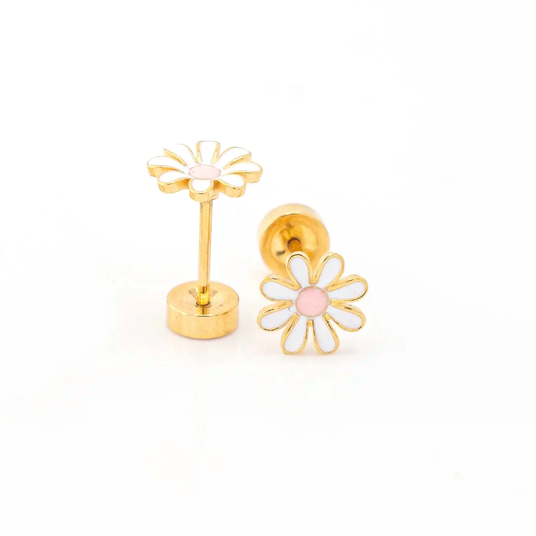 White Daisy Studs