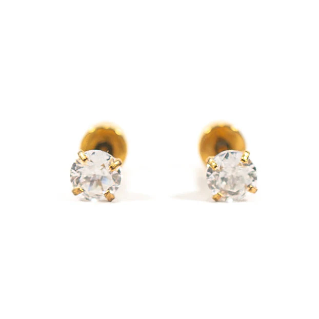 CZ Diamond Gold Studs