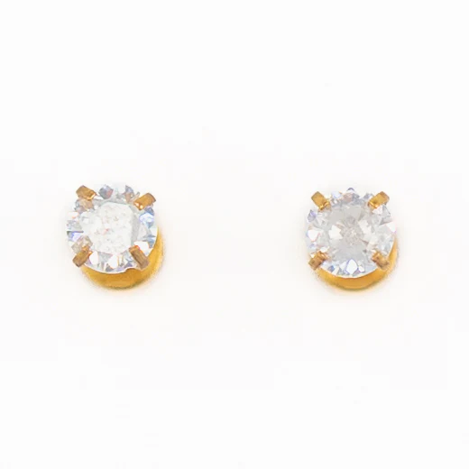 CZ Diamond Gold Studs - Image 3