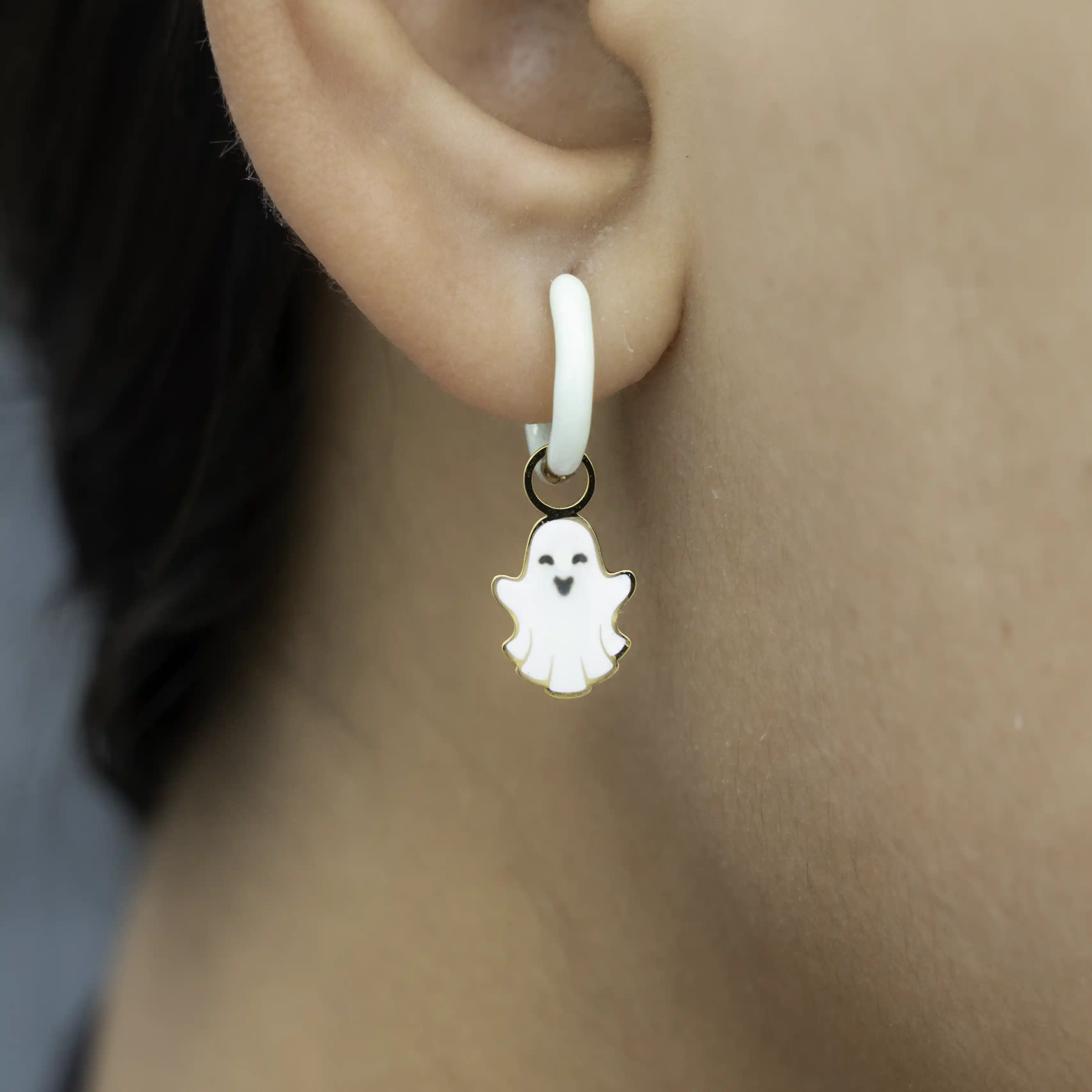 Ghost Glow-in-the-Dark Huggie Hoop Charms - Image 3