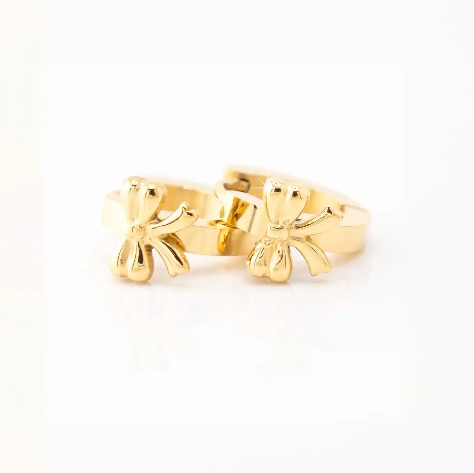 Golden Bow Hoops
