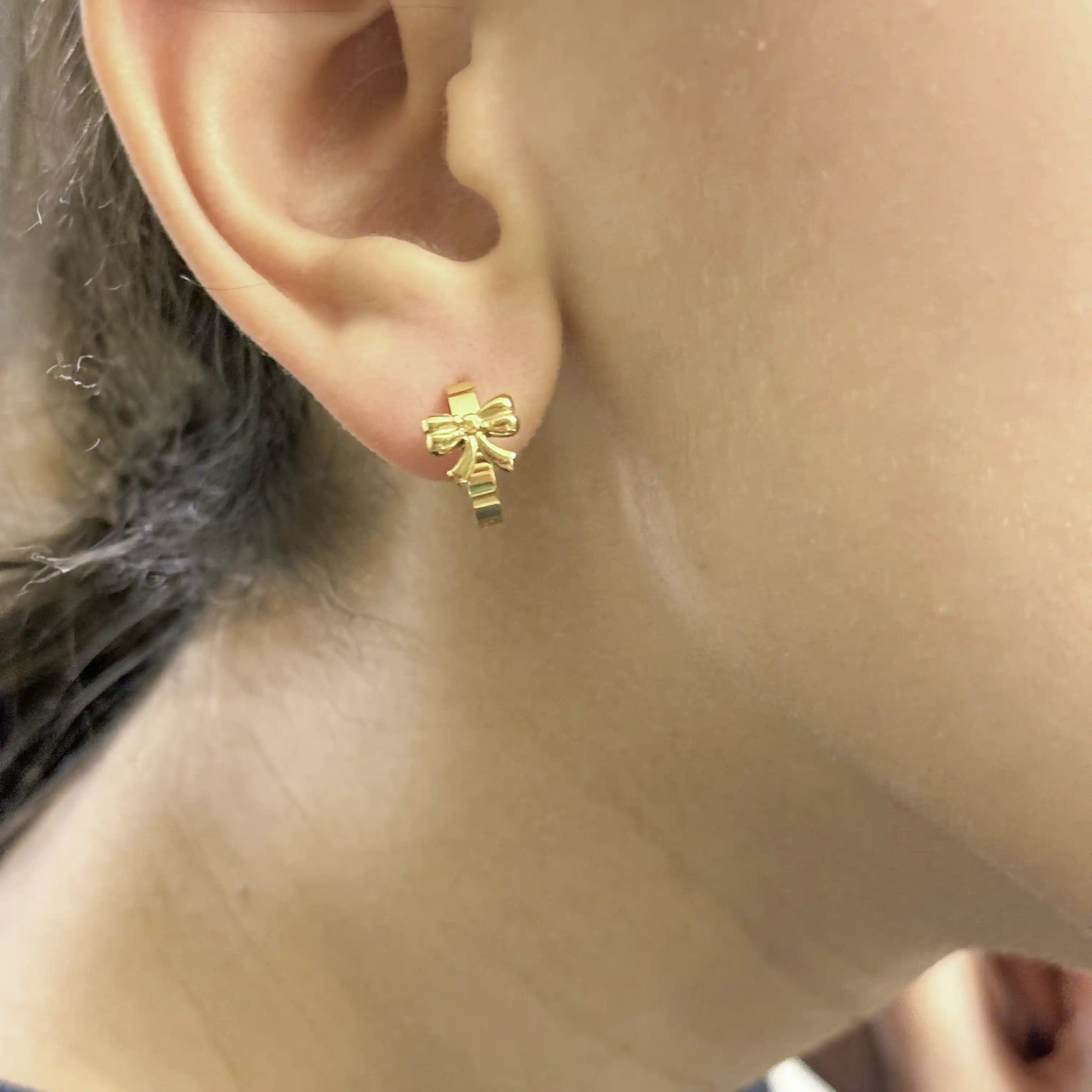 Golden Bow Hoops - Image 2