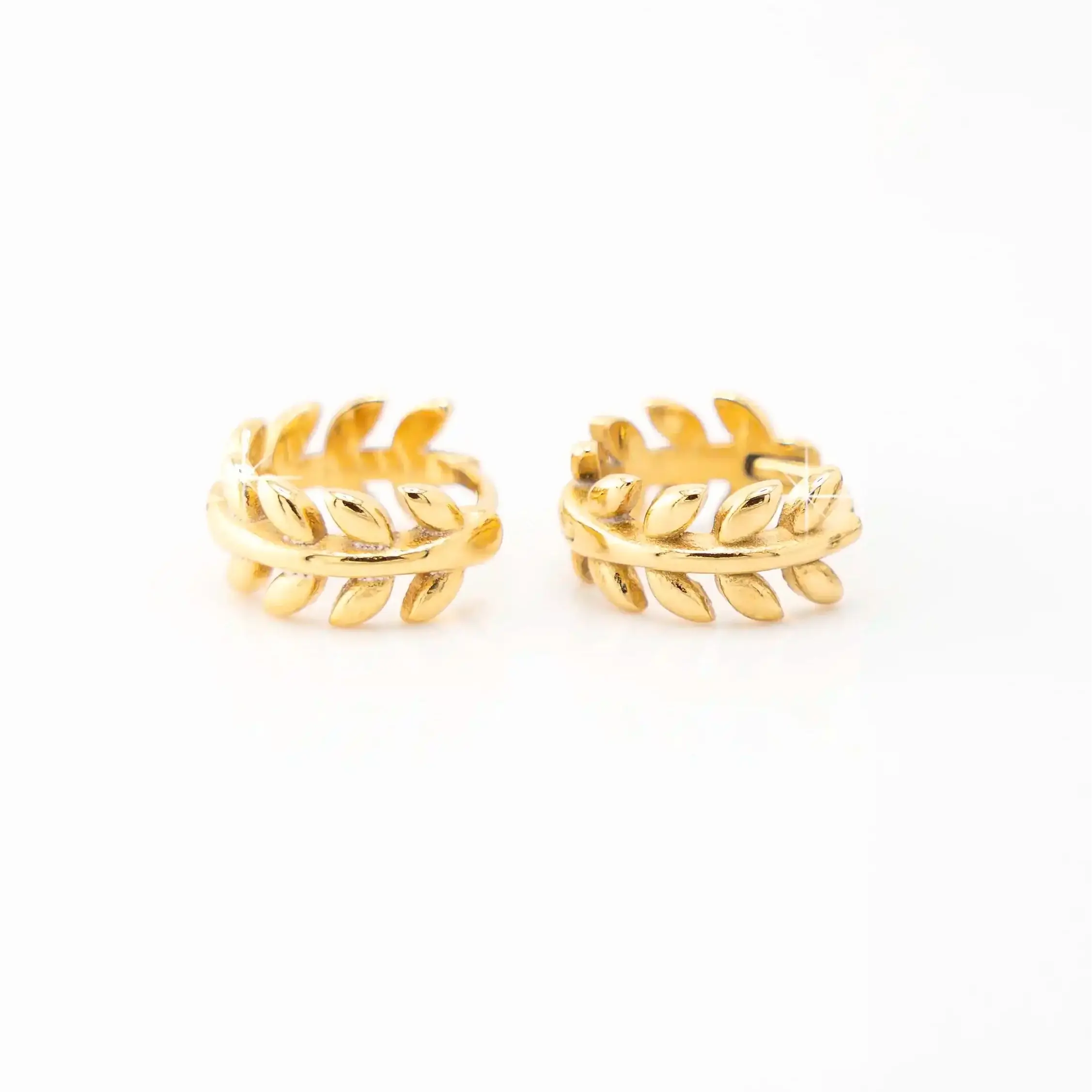 Golden Leaf Hoops