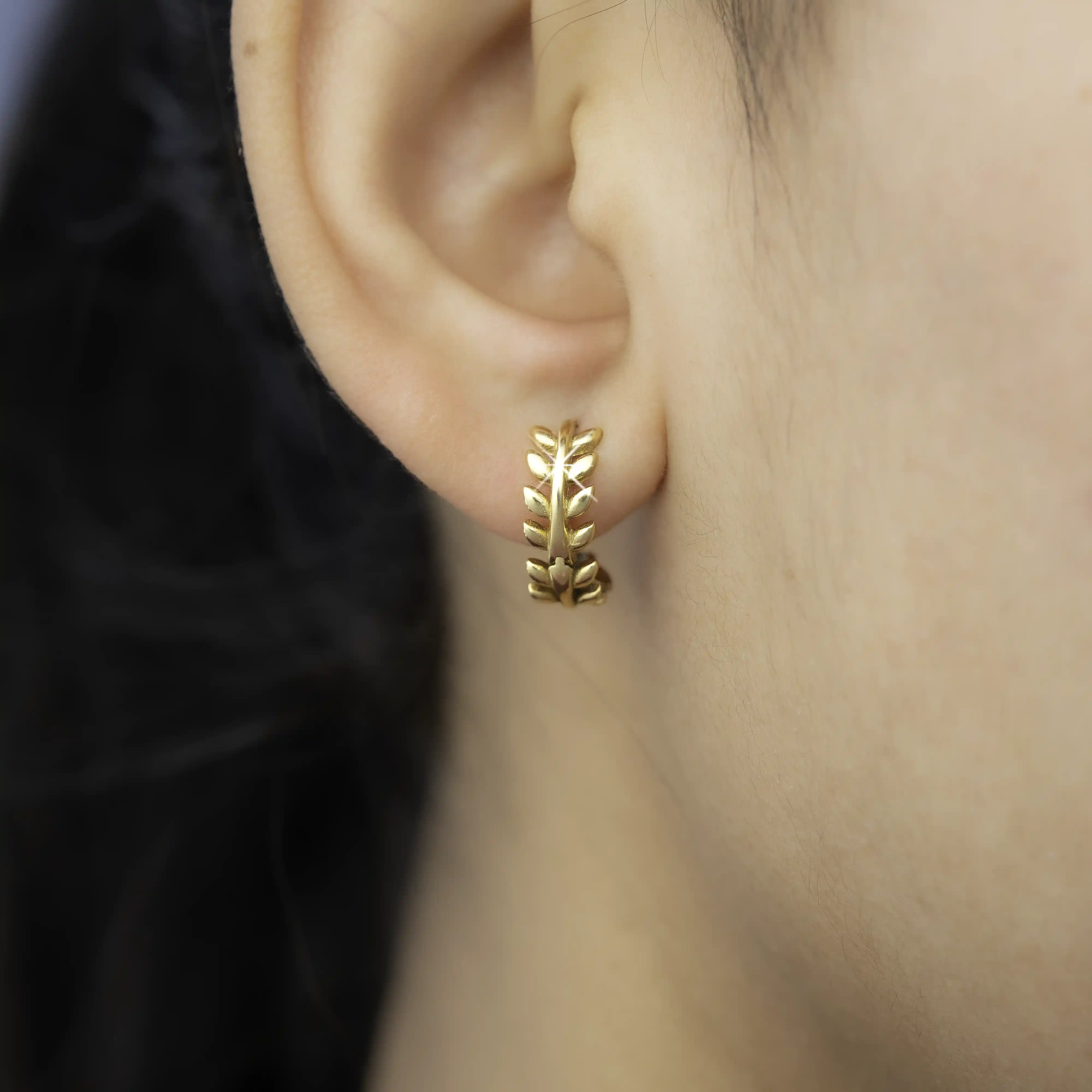 Golden Leaf Hoops - Image 2