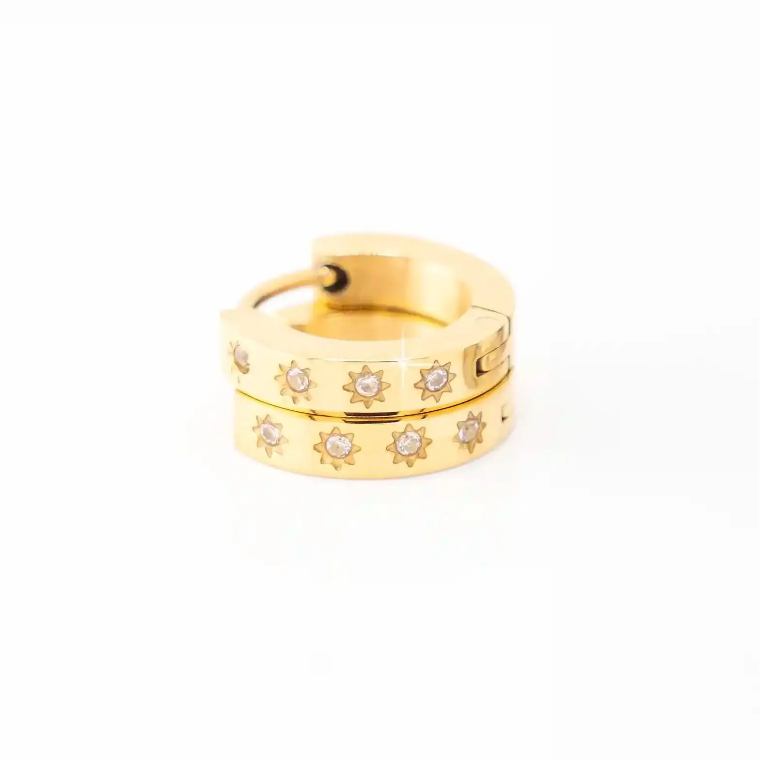 Golden Starburst Hoops