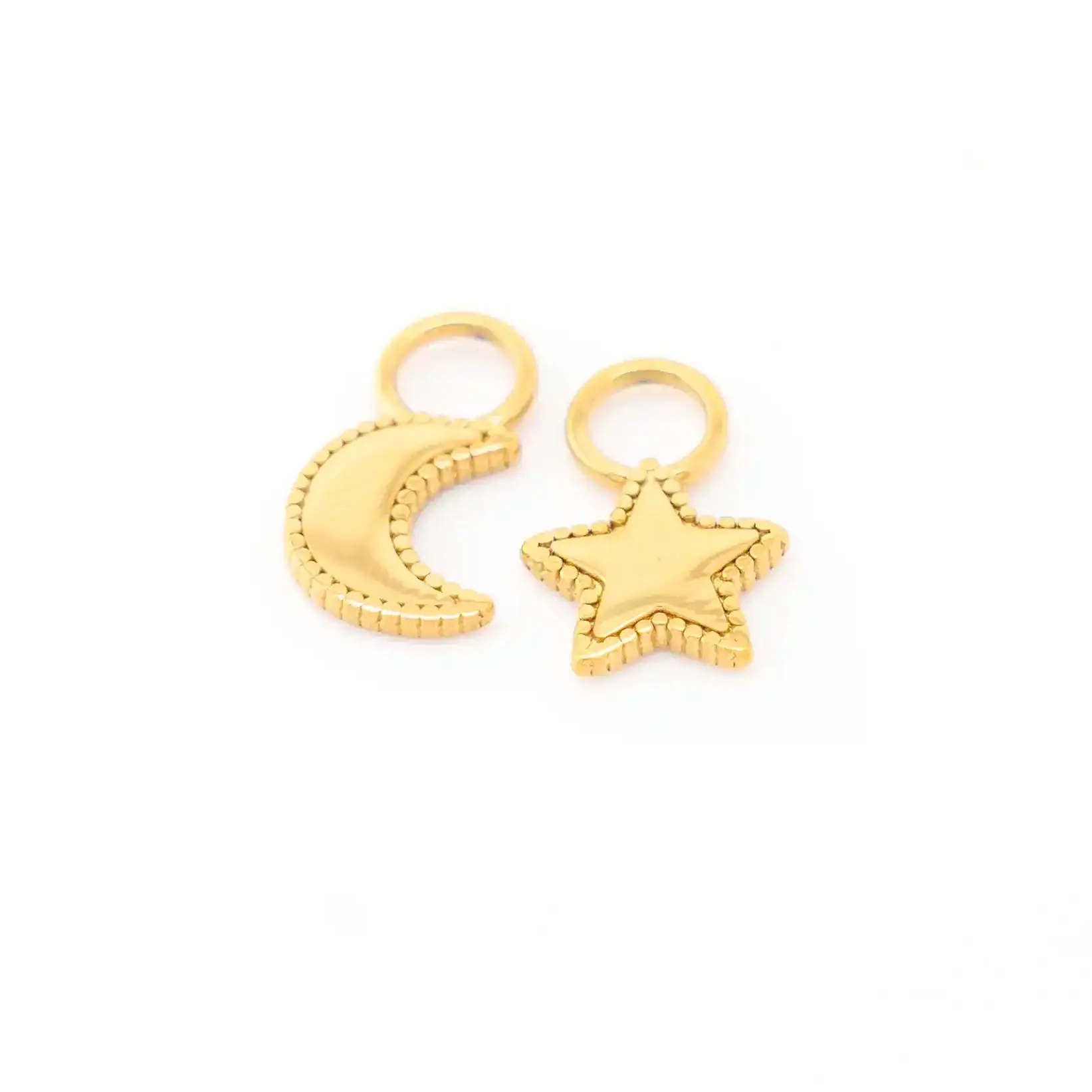 Moon & Star Huggie Hoop Charms