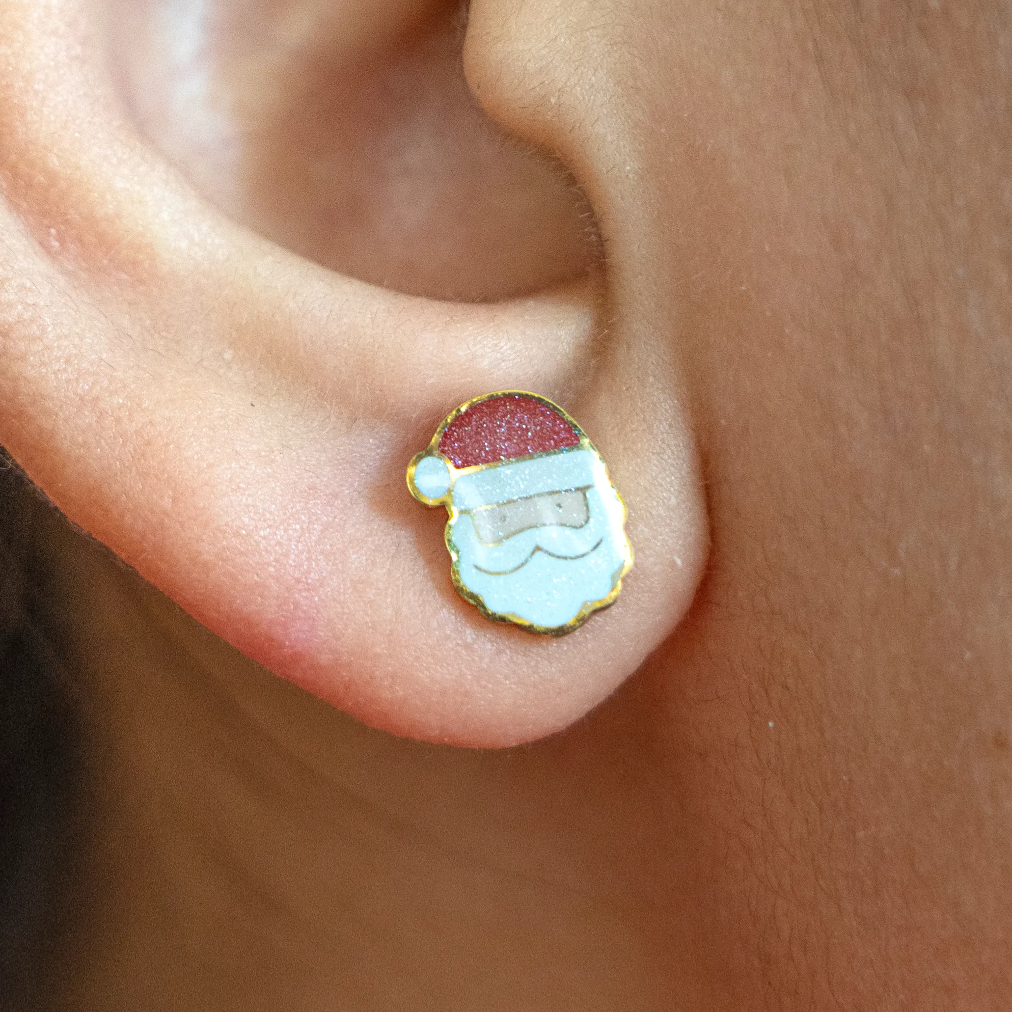 Santa Sparkle Studs with 9mm (Longer) Posts - Image 2