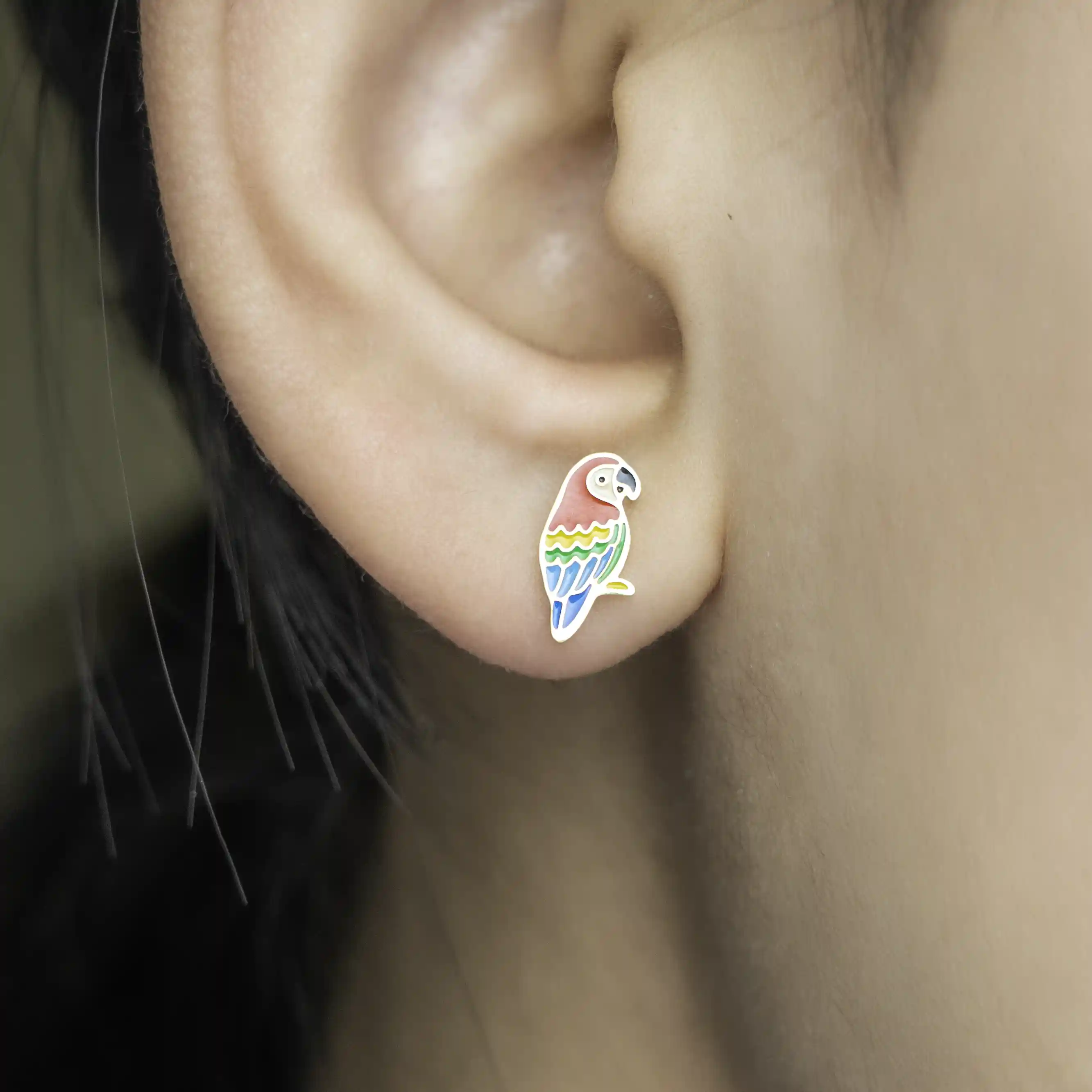 Scarlet Macaw Studs - Image 2