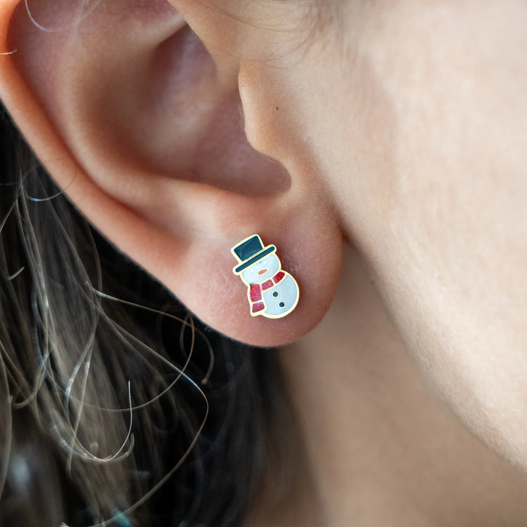 Snowman Sparkle Studs with 9mm (Longer) Posts - Image 2