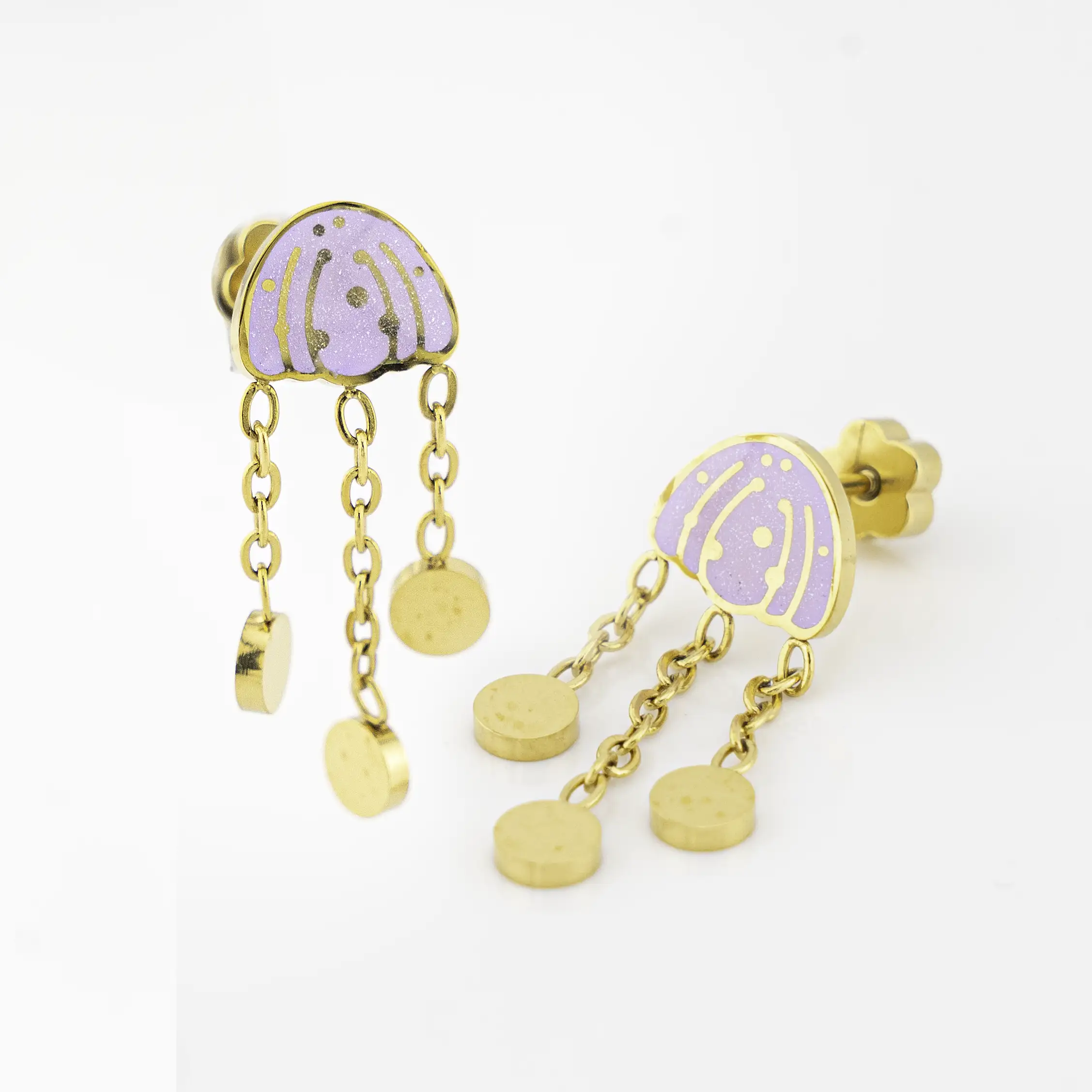 Sparkle Jellyfish Dangle Studs